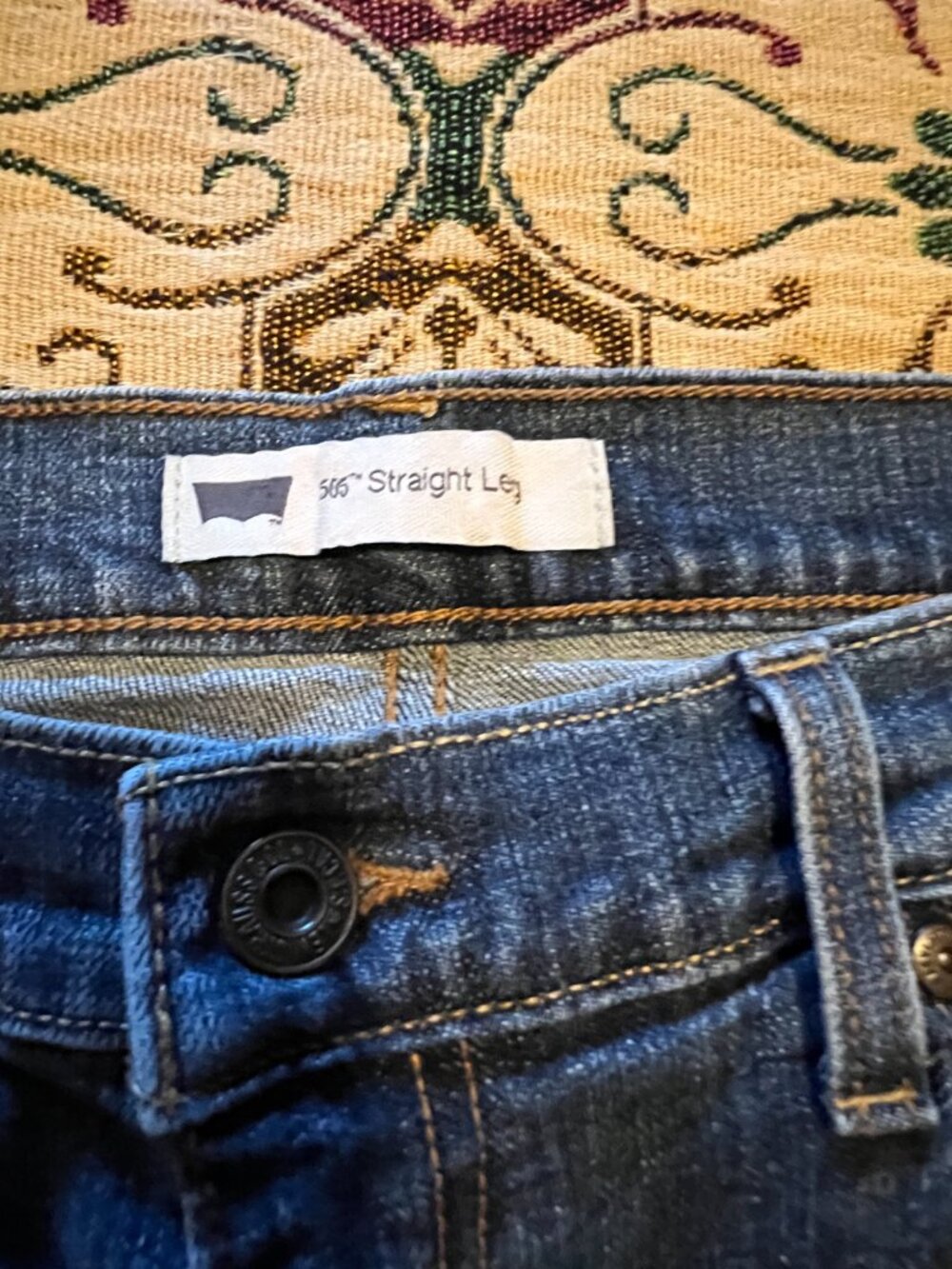 Levi's 505 Jeans Womens 14 Long Blue Denim Stretch Regular Fit Straight Leg - Picture 3 of 13